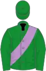 Green, mauve sash