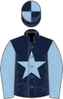 Dark blue, light blue star and sleeves, quartered cap