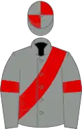 Grey, red sash and armlets, quartered cap