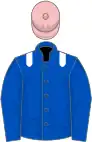 Royal blue, white epaulets, pink cap