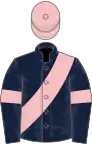 Dark Blue, Pink sash, armlets and cap