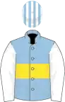 Light Blue, Yellow hoop, White sleeves, Light Blue and White striped cap