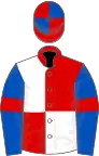 Red and White (quartered), Royal Blue sleeves, Red armlets, Red and Royal Blue quartered cap