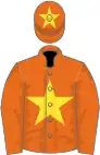 Orange, yellow star and star on cap