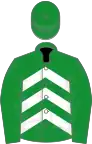 Green, white chevrons on body