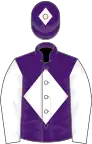 Purple, white diamond, sleeves and diamond on cap