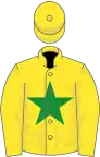 Yellow, green star on body and on cap