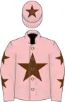 PINK, brown star, brown stars on sleeves, brown star on cap