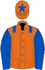 Orange, royal blue epaulets, sleeves and star on cap