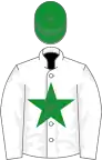 White, green star, green cap