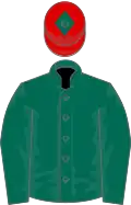 DARK GREEN, red cap, dark green diamond