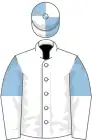 White, pale blue armlets, quartered cap