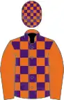 Orange and purple check, orange sleeves