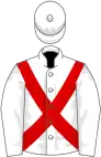 White, red cross belts