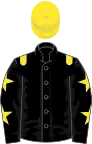 Black, yellow epaulets, black sleeves, yellow stars, yellow cap