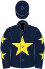 Dark blue, yellow star, dark blue sleeves, yellow stars