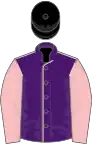 Purple, Pink seams and sleeves, Black cap