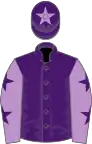 Purple, mauve sleeves, purple stars, purple cap, mauve star