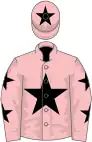 Pink, black star, pink sleeves, black stars, pink cap, black star