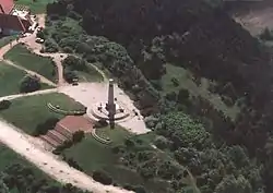 Battle of Pákozd monument from above