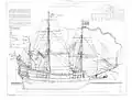 Detailed drawing of the ship