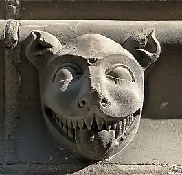 Romanesque mascaron of the Église de la Trinité d'Angers, Angers, France, c.1150-1175, unknown architect or sculptor