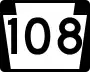 Pennsylvania Route 108 marker