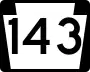 Pennsylvania Route 143 marker