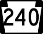 Pennsylvania Route 240 marker