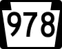 Pennsylvania Route 978 marker