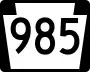 Pennsylvania Route 985 marker