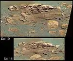 "El Capitan" rock outcrop on Mars – studied by the Opportunity rover.