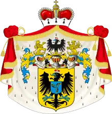 Coat of arms of the Radziwiłł family. The family motto was "Bóg nam radzi" (God advises us)