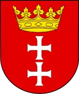 The Escutcheon-only version of the coat of arms of the city of Gdańsk.