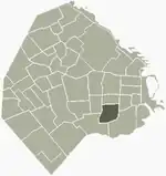 Location of Parque Patricios within Buenos Aires