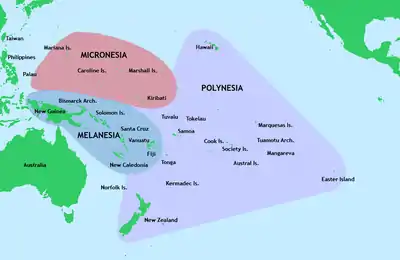 Image 42Melanesia is one of three major cultural areas of the Pacific Ocean islands, along with Micronesia and Polynesia. (from Melanesia)