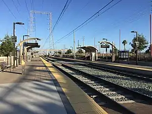 The platforms at Pacific Fleet station, 2019