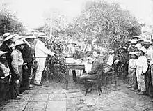 Image 23Day laborers pay day in Santa Rosa, ca. 1890, according to the Day Laborer Regulations established by Barrios (from History of Guatemala)