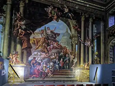 King George I and his family surrounded by allegorical figures, Painted Hall, Greenwich Hospital, 1718–1725