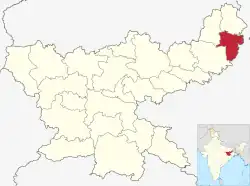 Location of Pakur district in Jharkhand