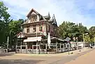 Old wooden villa in the street