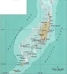 Political map of the islands of Palau