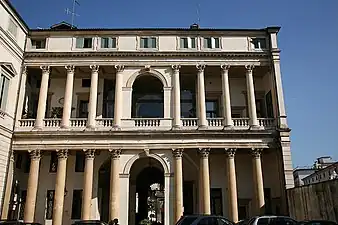 The double-storey loggia in the courtyard