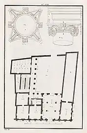 Floor plan and relief of an Ionic capital (drawing by Ottavio Bertotti Scamozzi, 1776)