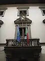 Balcony and coats of arms