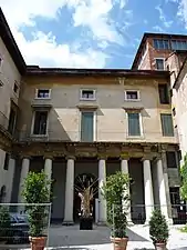 The loggia at the entrance, seen from the inner courtyard