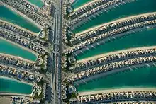 A closer view of the Palm Jumeirah