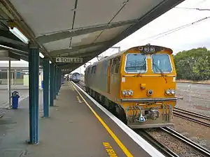 EF 30042 heading to couple with the Overlander at the Palmerston North railway station.