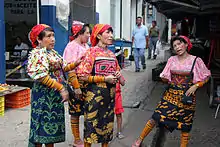 Guna women wearing Molas