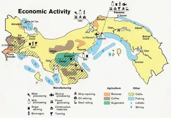 Image 2An economic activity map of Panama, 1981. (from Economy of Panama)